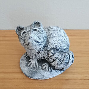 Vintage Mt St Helens Ash Signed Bekka Racoon Figurine Handcrafted 2.25"